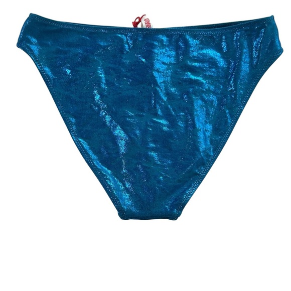 Solid & Striped Women's Metallic Blue The Brody Bikini Set Sz XL - Picture 7 of 13